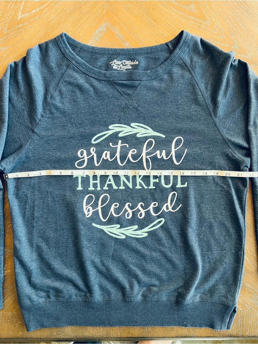 Grateful Thankful Blessed Navy Sweatshirt - Picture 2 of 6